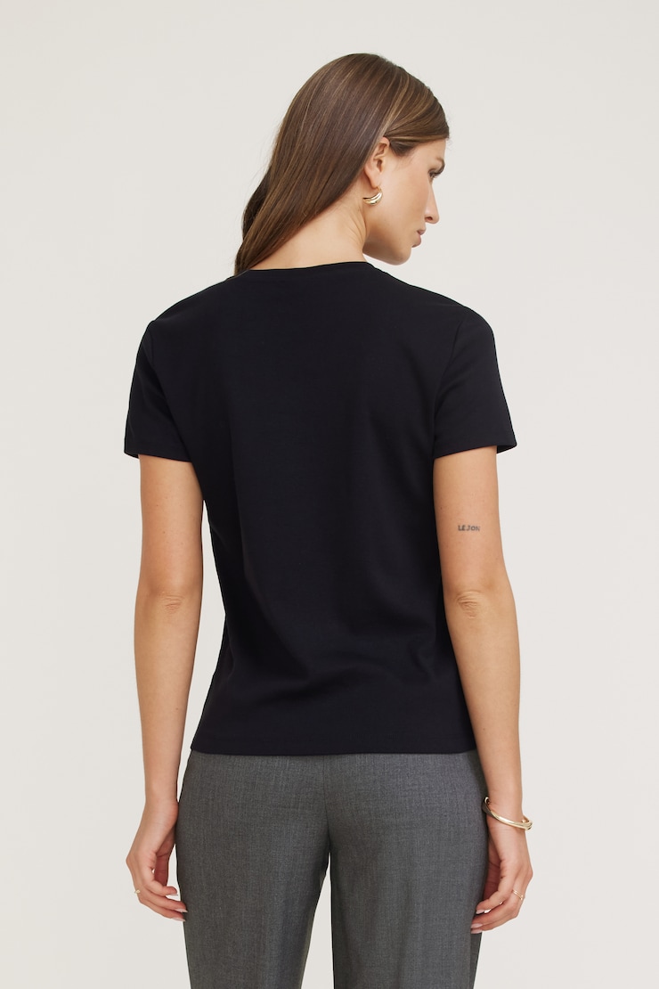 Emy Slim Cotton T Shirt Jet Black large