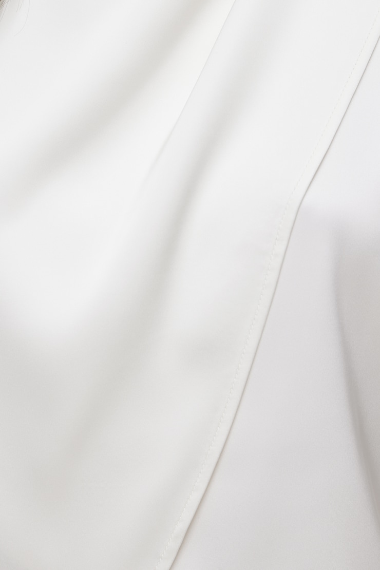 Ella Layered Satin Blouse Sea Salt Off White large