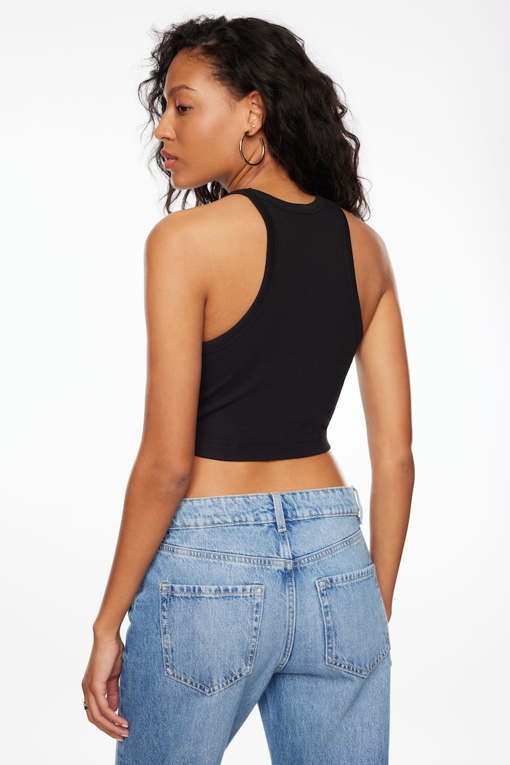 Camden Scoop Neck Crop Top  Jet Black  large