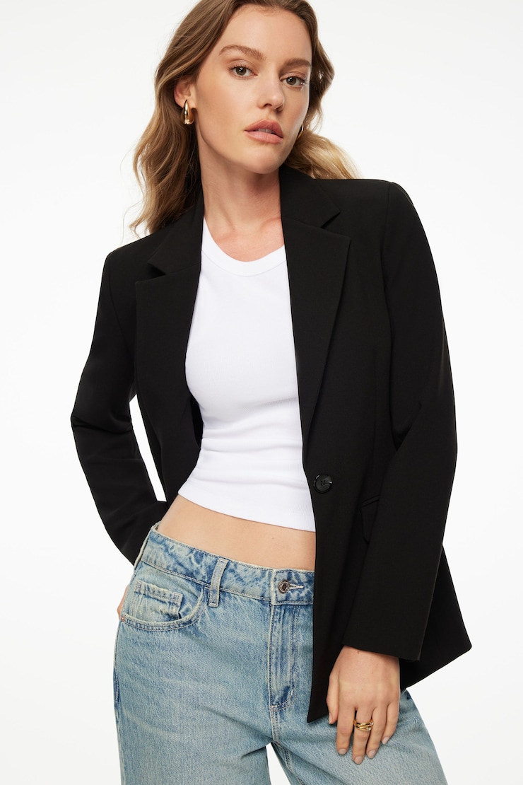 Adeline Single Breasted Blazer Jet Black large