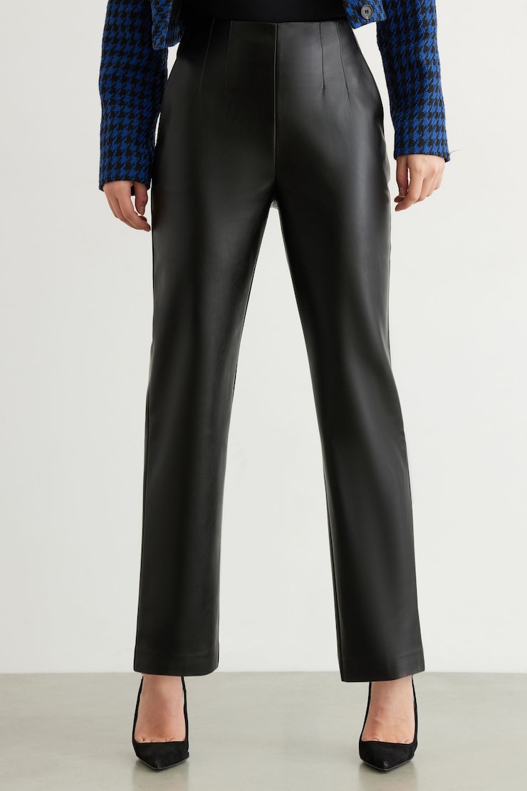 Kendall Faux Leather Slim Pants Jet Black large