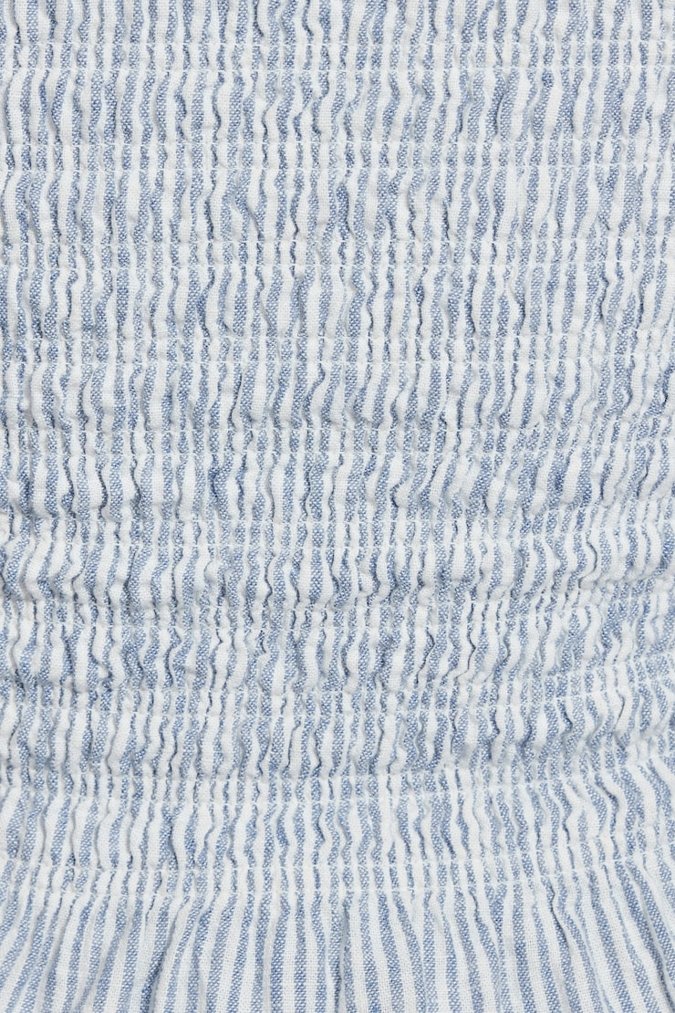 Linen Smocked Tube Top, English Manor Blue/White, large