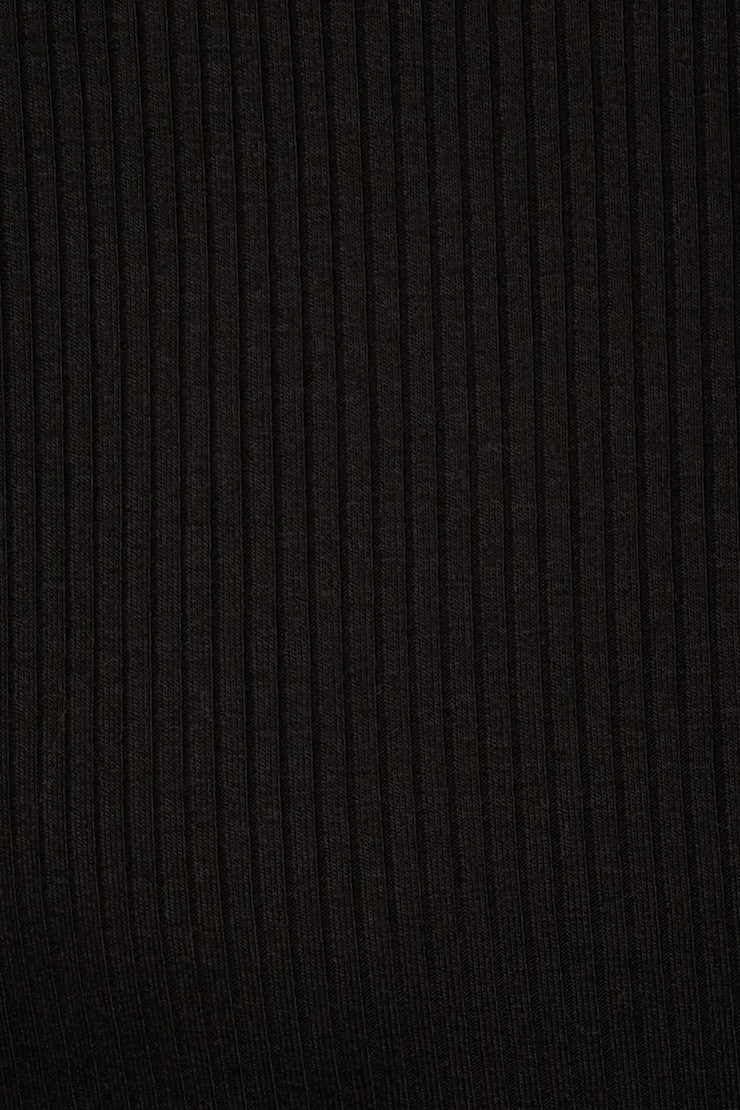Short Sleeve Ribbed Maxi Dress Jet Black  large