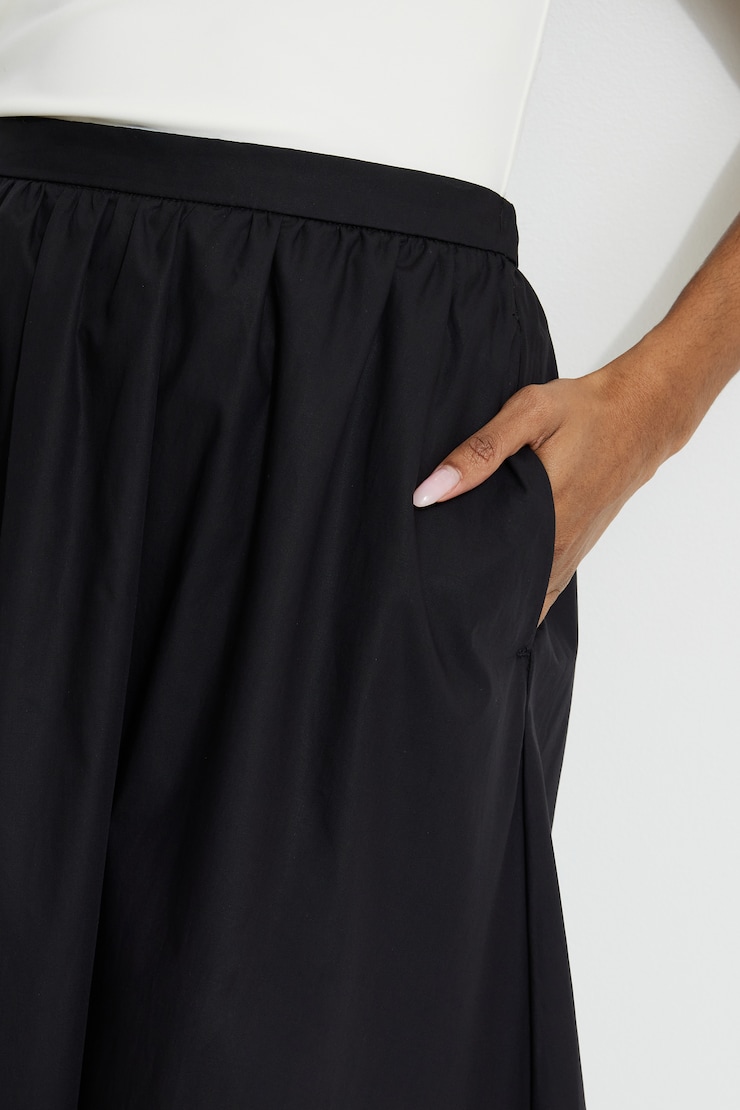 Jupe maxi volumineuse en popeline Lily Noir encre large