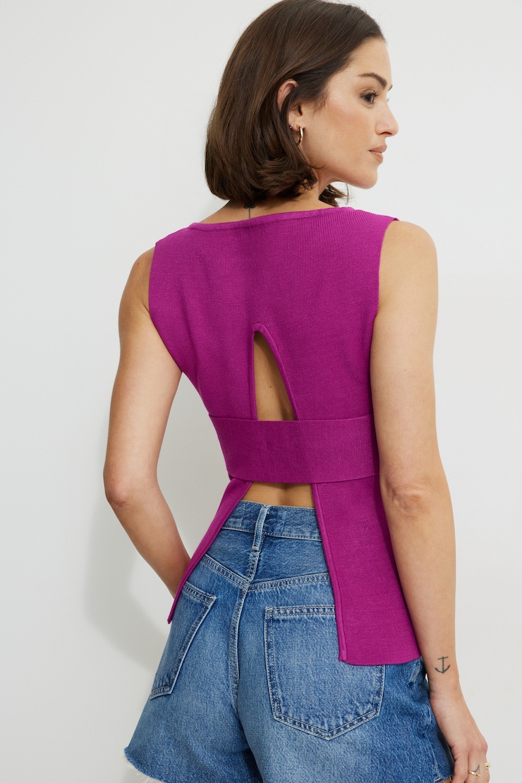 Camisole en tricot à dos ouvert
