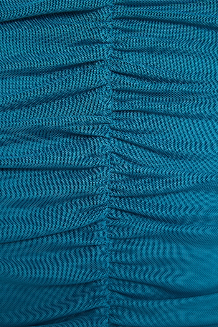Gigi Mesh Mini Dress, Deep Lagoon Green, large