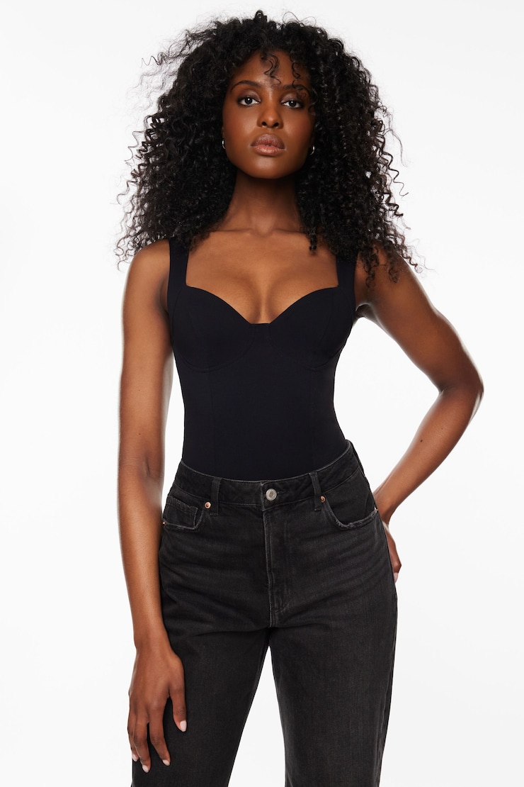 Justaucorps sculptant style corset Addie Noir encre large