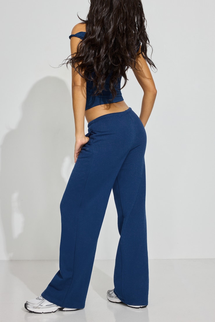 SoftTerry Wide Leg Sweatpants, Midnight Blue, large