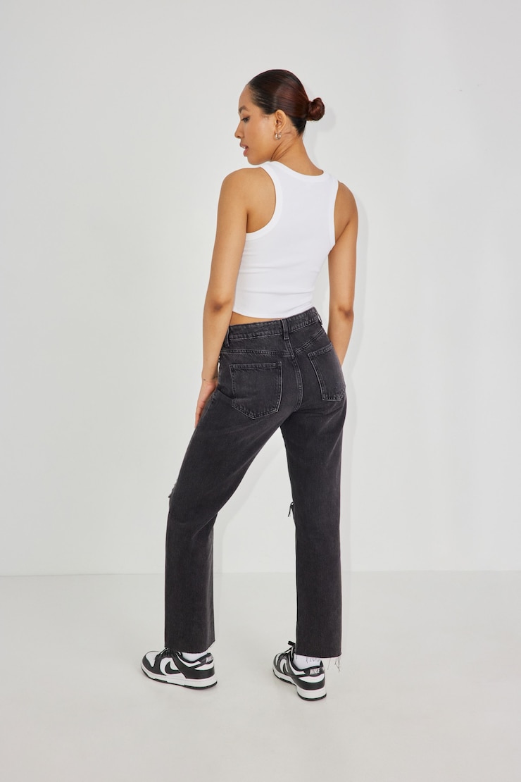 Vintage Straight Jean, Dark Black, large