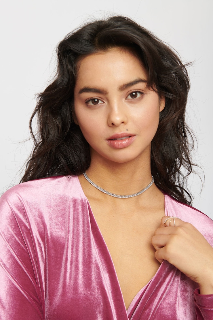Baguette Choker Necklace Silver large