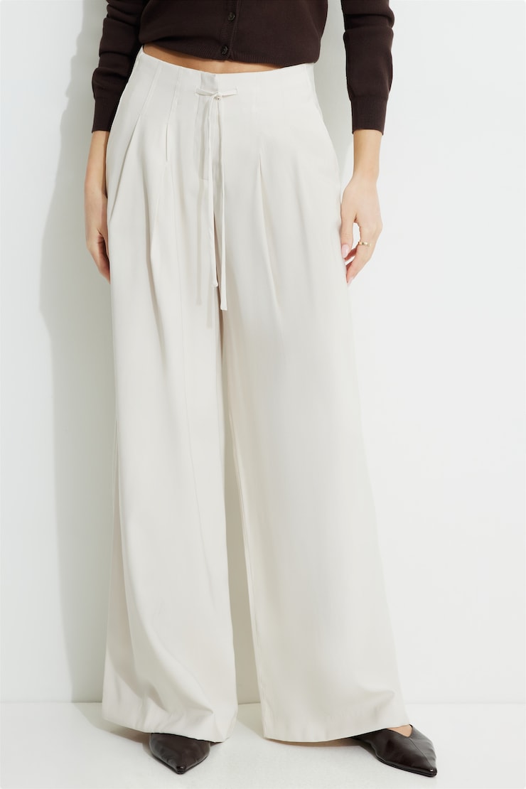 Wide Leg Drawstring Pants Polished Pearl large