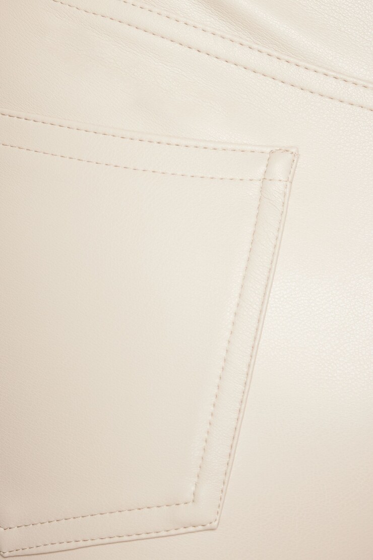 Pantalon à jambe droite Yasmin en lin Beige naturel large