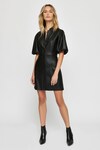 chinese dress ladies Hit Different Faux Leather Mini Dress Black