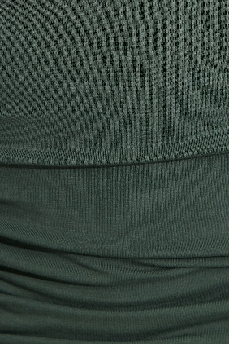 Ruched Boatneck T Shirt, Urban Chic Green, large