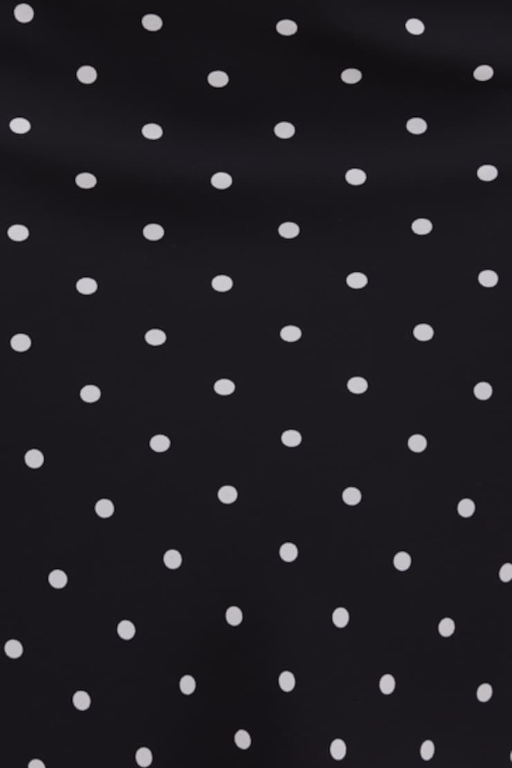 Jupe midi en georgette Esther Noir avec points blancs large