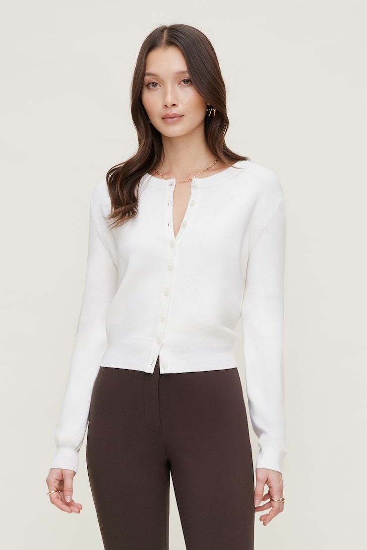 Rebecca Crewneck Cardigan Snow White large