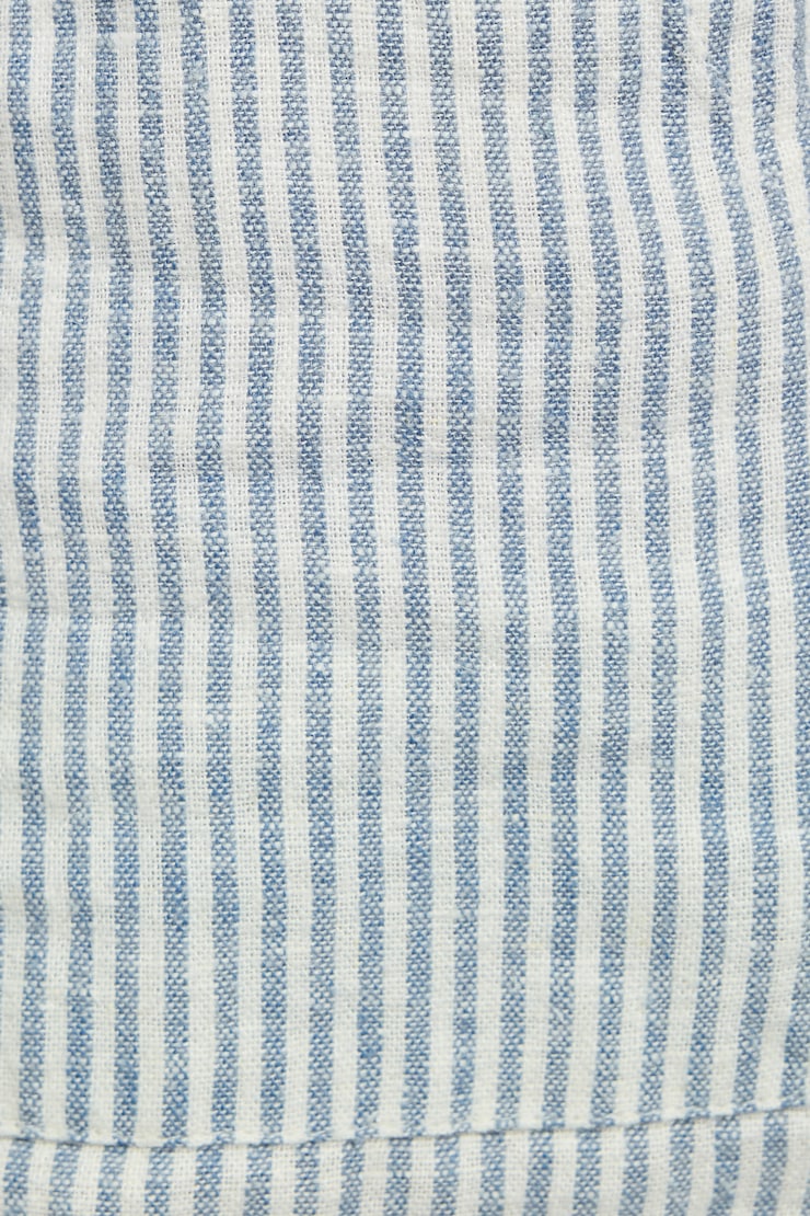 Lina Linen Shorts, Blue Stripes, large