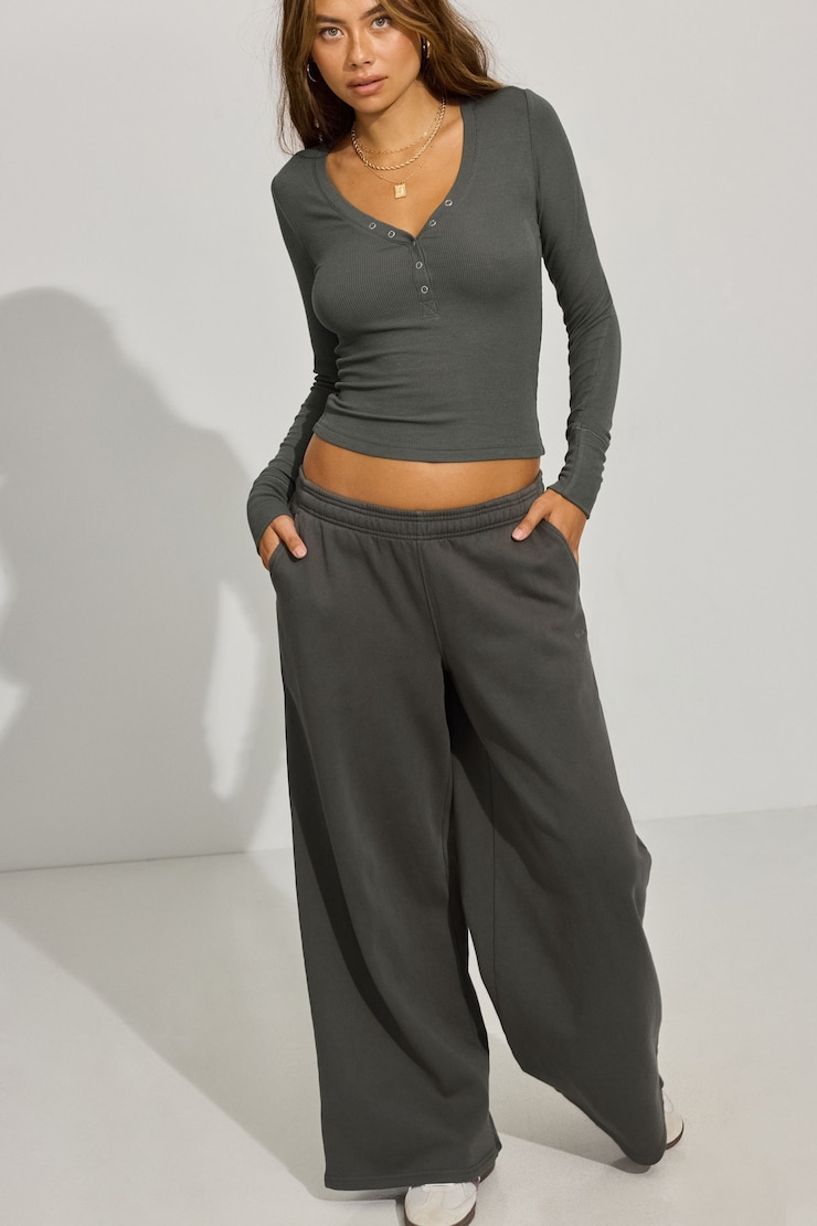 Billie Henley Long Sleeve Top Gray | Garage