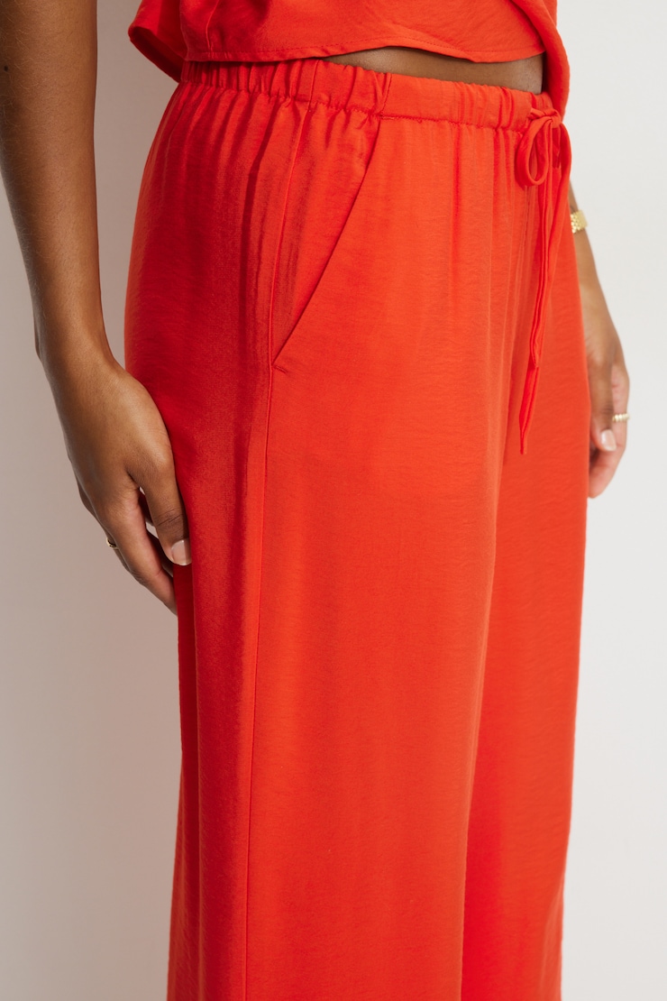 Wide Leg Drawstring Pants Fiery Red large