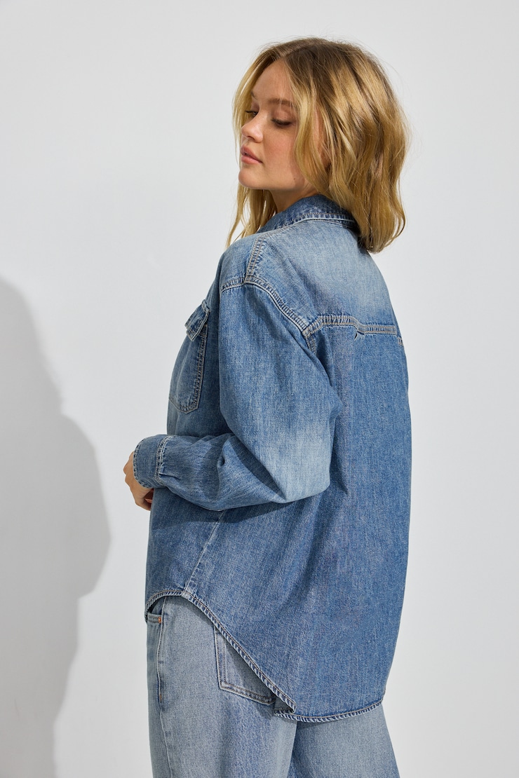 Denim Oversized Shirt Blue | Garage