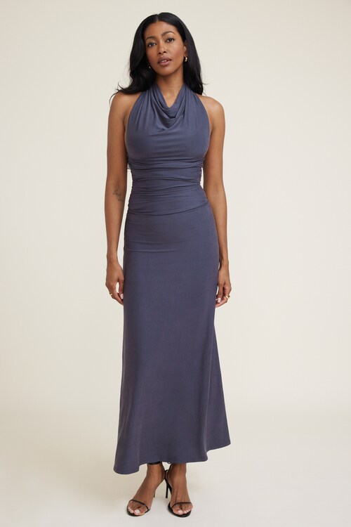 Cowl Neck Modal Maxi Dress Blue | Dynamite