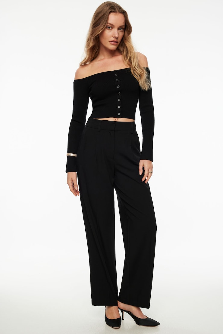 Alice Off Shoulder Cardigan Jet Black large