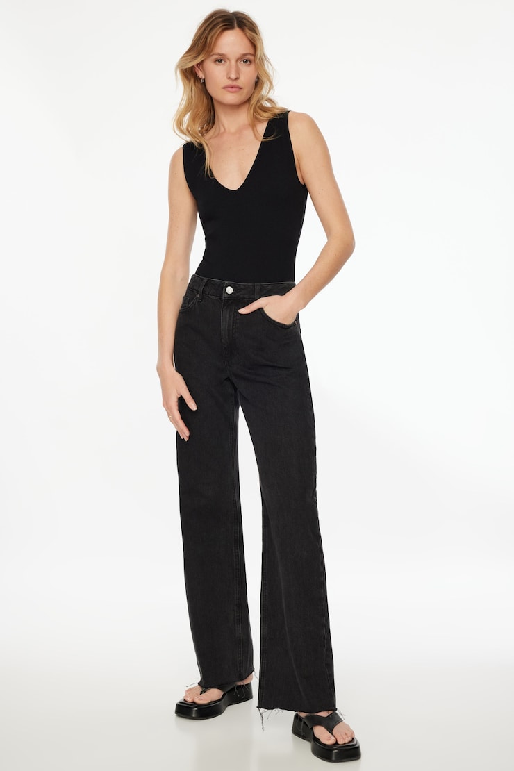 Seamless V-Neck Bodysuit Jet Black large