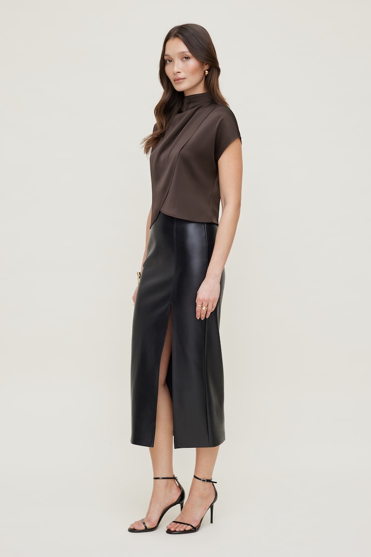 Blouse superposée en satin Ella