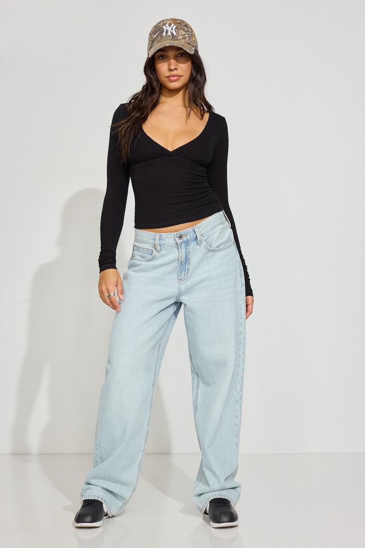 Haut croisé à manches longues