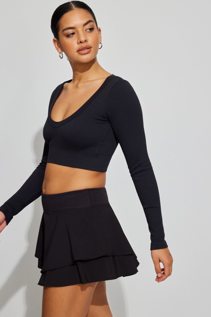 Flare Active Skort, Jet Black, large