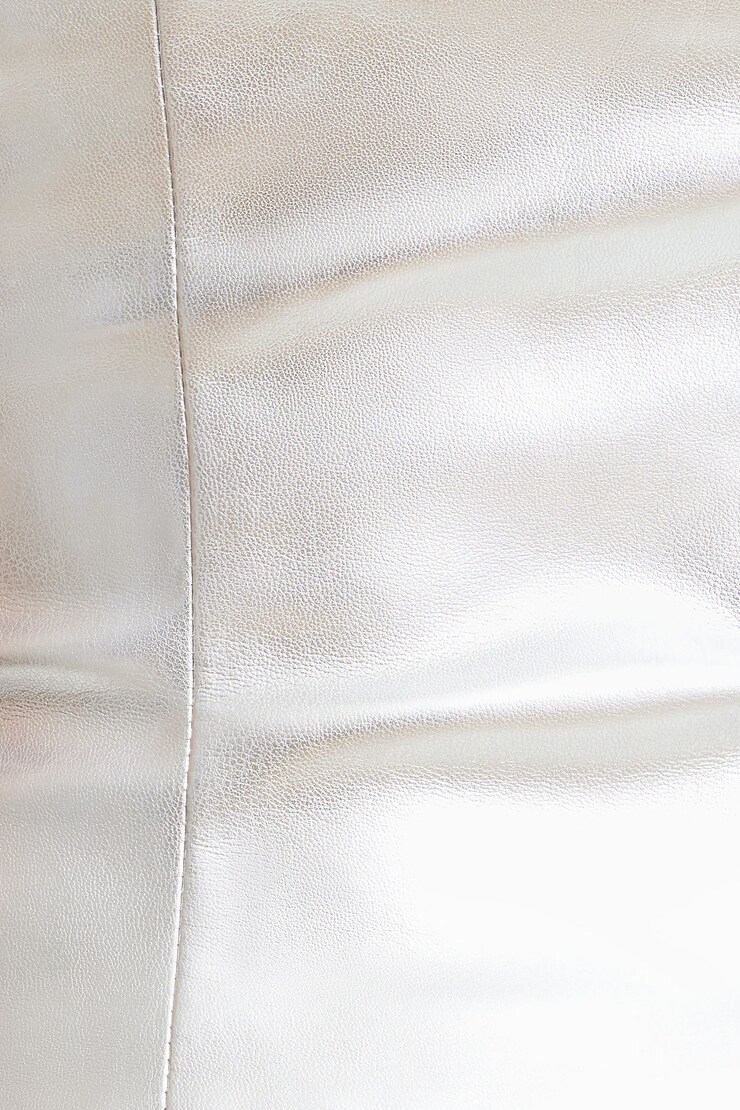 Metallic Faux Leather Tube Top Metallic Silver large