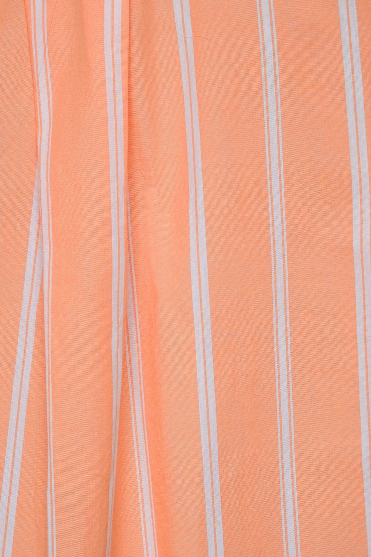 Chemise Frida rayée ample à boutons Corail et fines rayures blanches large