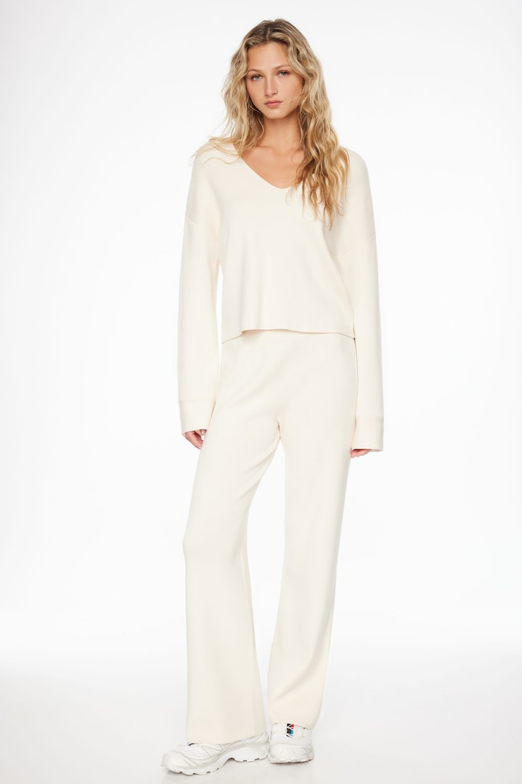 Straight Leg Pants Sea Salt Beige large