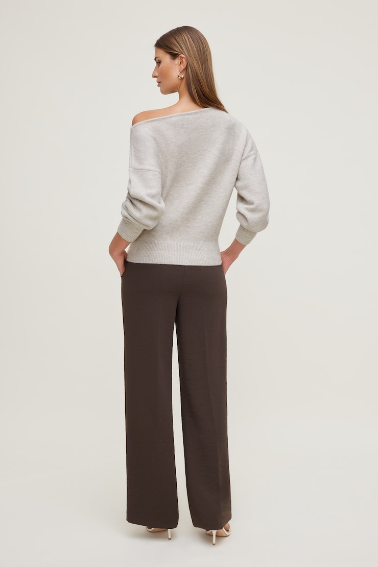 Lola Off Shoulder Sweater Atmosphere Melange Beige large
