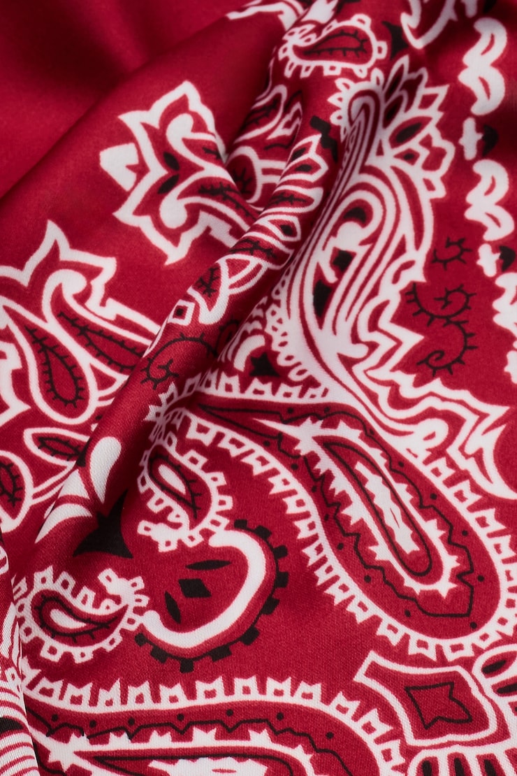 Serafina Scarf, Red Bandana Print, large