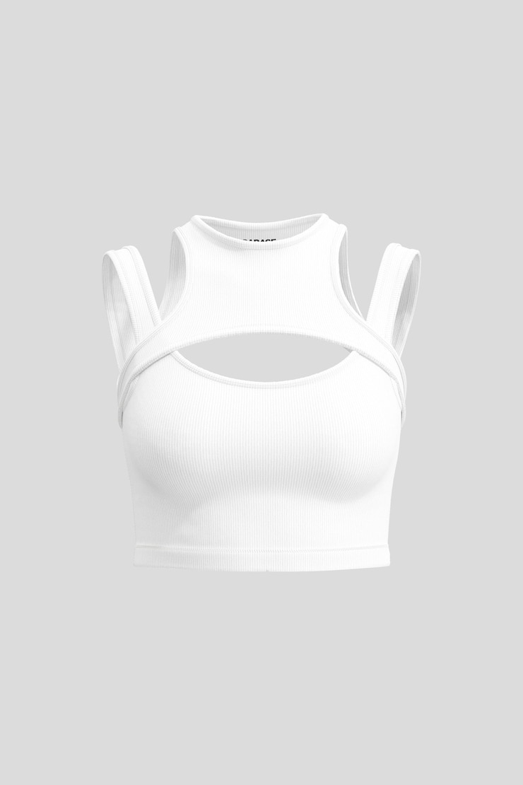 Sterling Cut Out Tank Top White | Garage