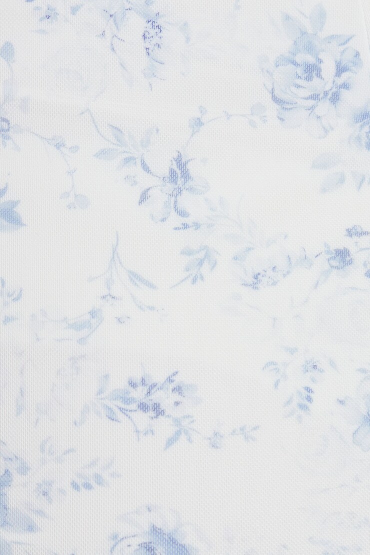 Sweetheart Mesh Maxi Dress, White/Blue Roses, large