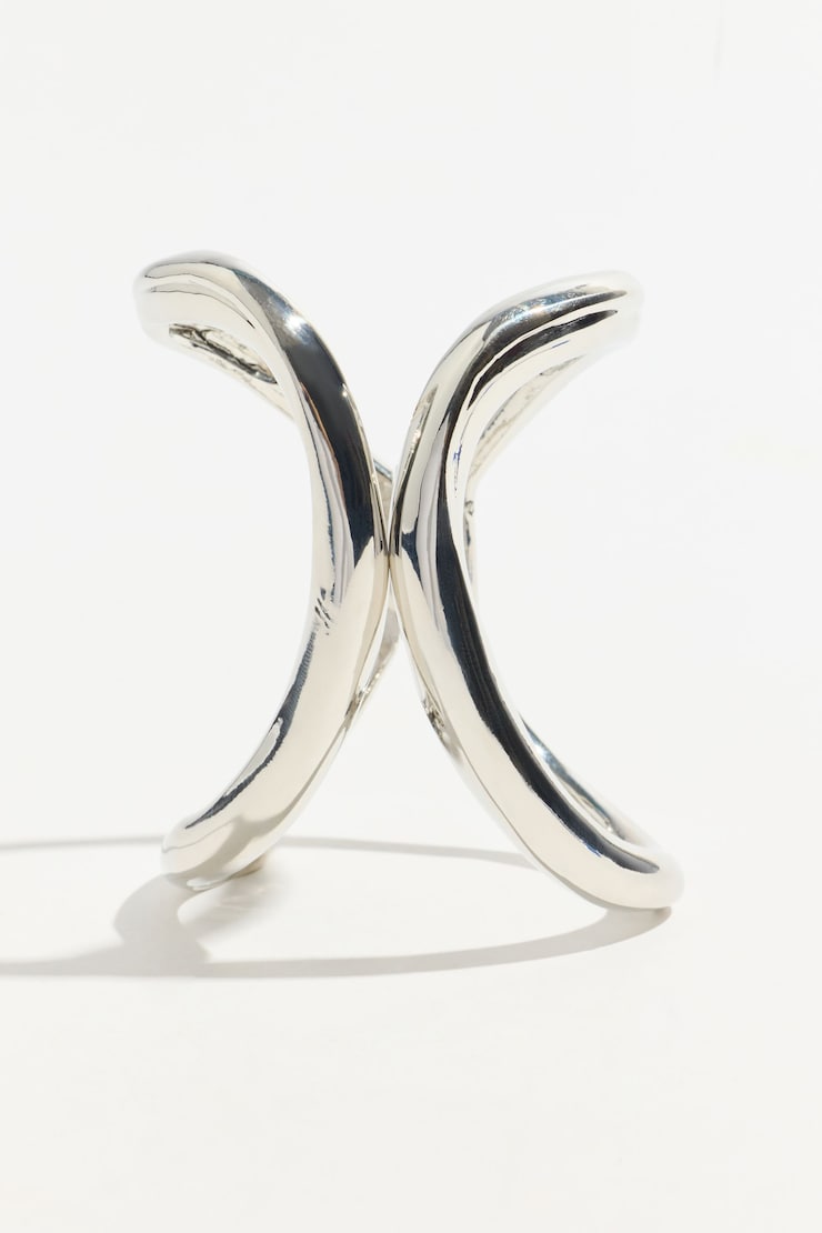 Open Curve Cuff Bracelet Silver large