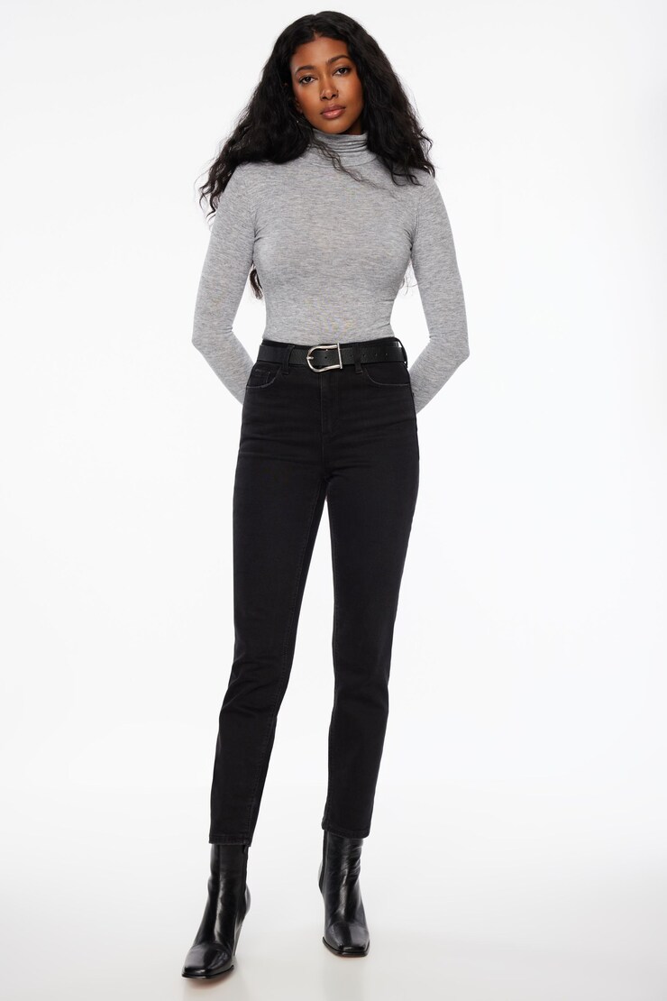 Long Sleeve Turtleneck Top December Grey Mix large