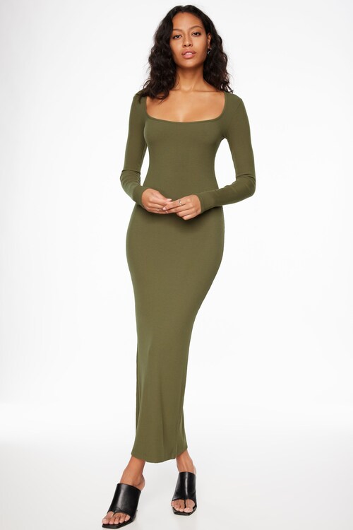 chinese dress ladies Ribbed Maxi Dress – Melie Bianco