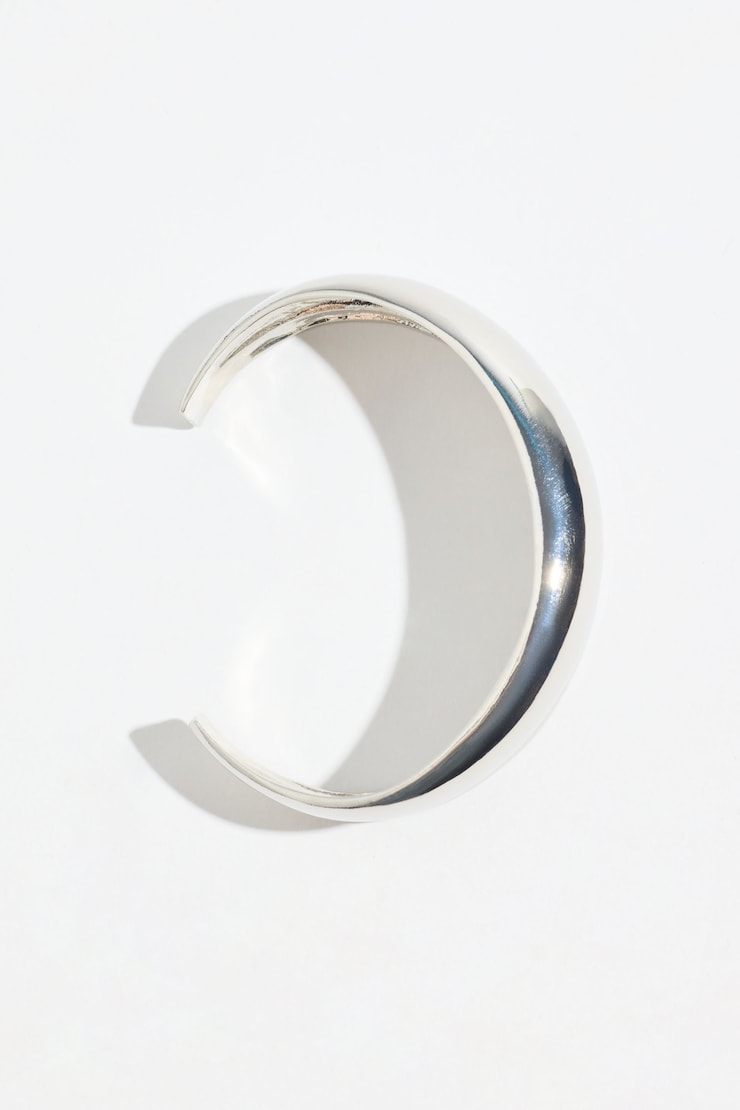 Double Curved Cuff Bracelet Silver large