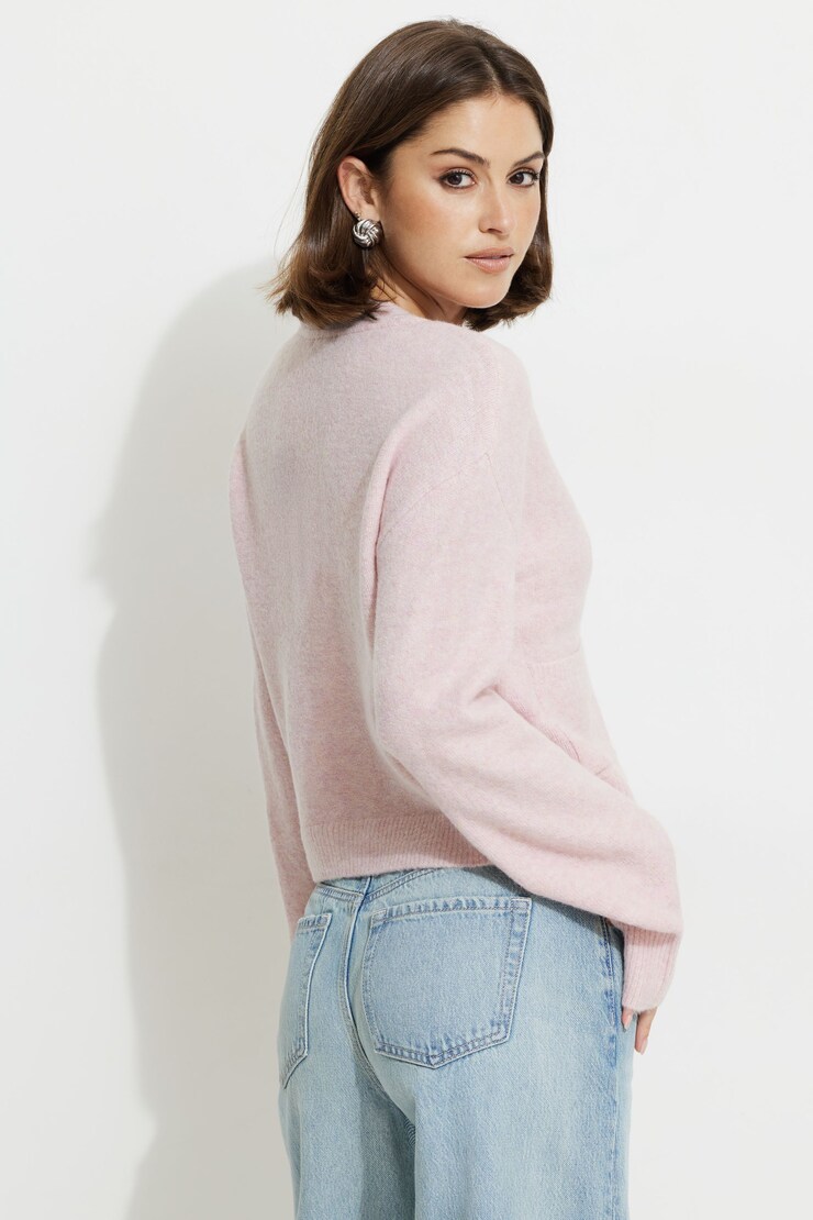 Heavenlyarn™ Abbey Cropped Cardigan Pale Mauve Melange large