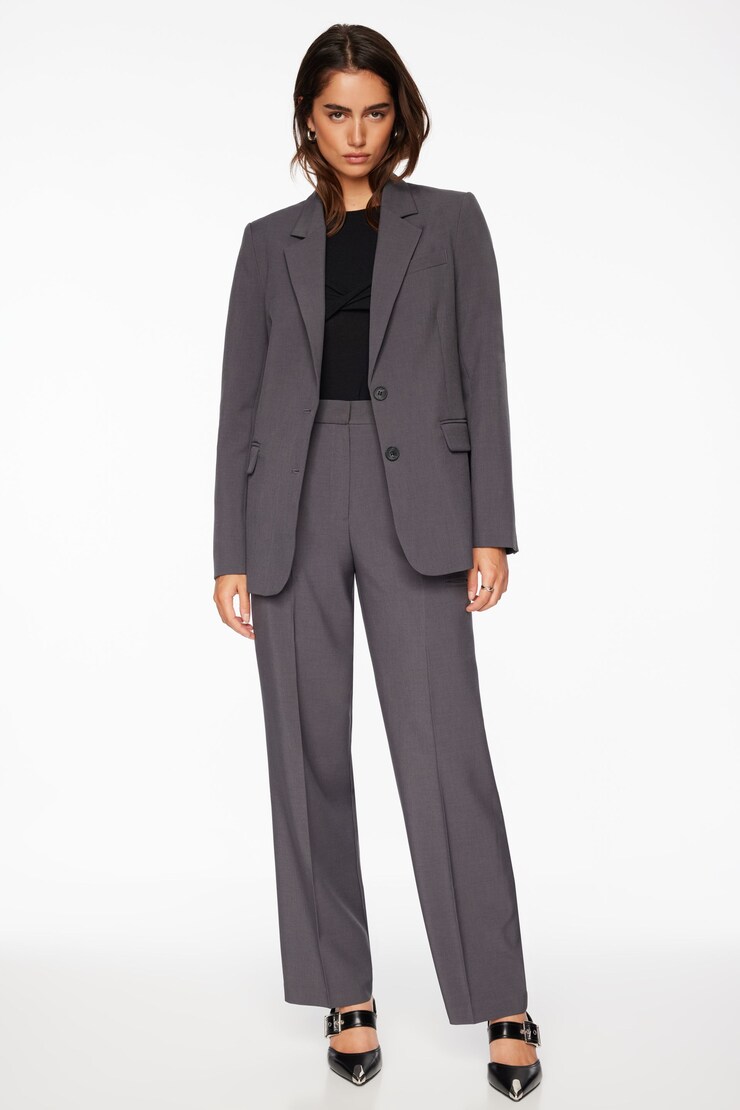 Eversleek | Straight Leg Pants Lead Gray Melange large