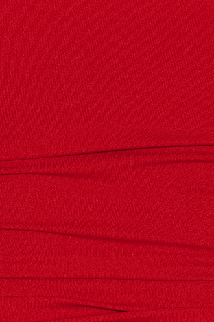 Sleek Plunge T-Shirt, Scarlet Flame Red, large