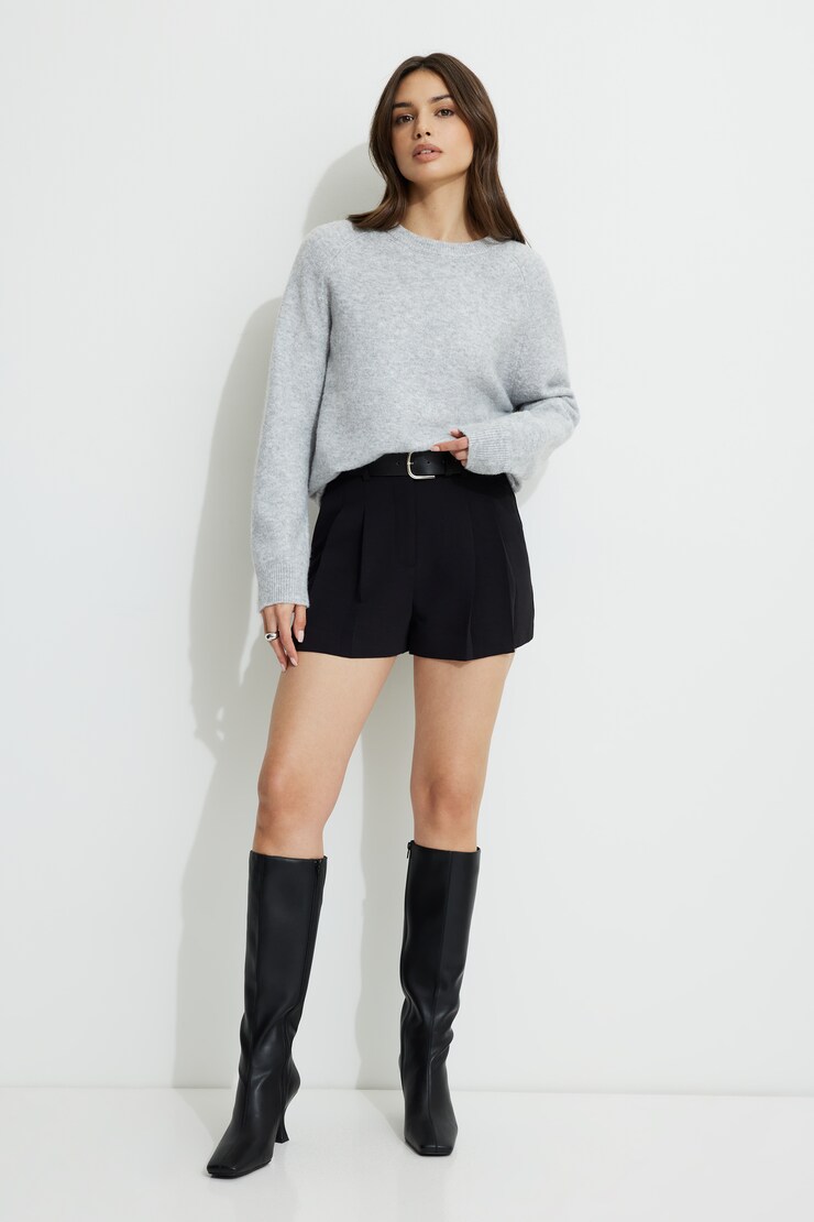 Raglan Crewneck Sweater Light Grey Mix large