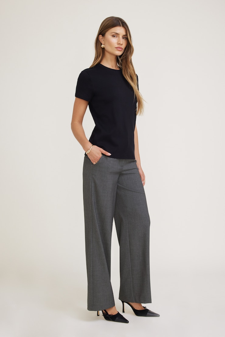 Emy Slim Cotton T Shirt Jet Black large