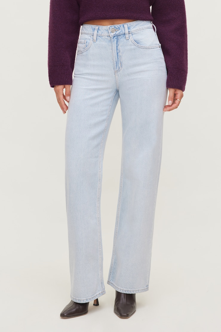 Heidi High Rise Wide Leg Jeans Light Indigo / Glace large