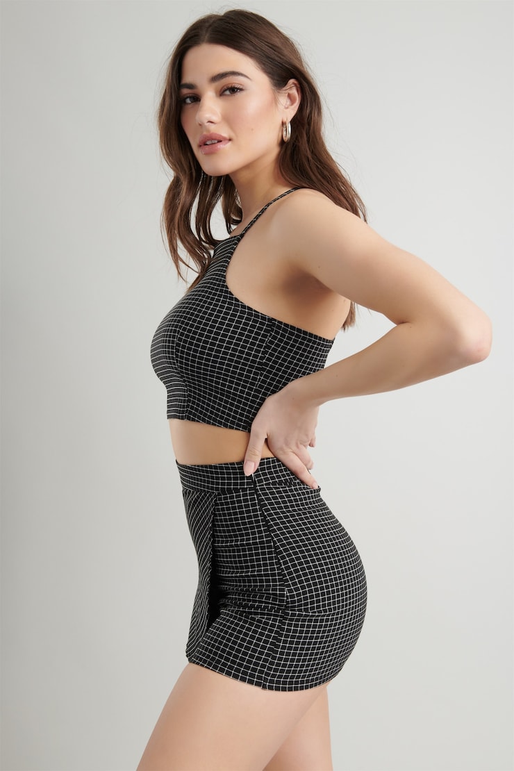 Regina Skort , Black Mini Plaid, large