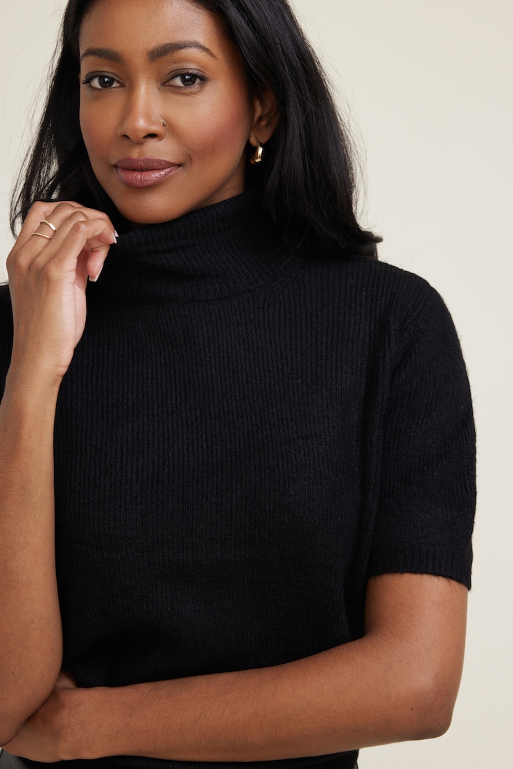 Lora Short Sleeve Turtleneck Sweater