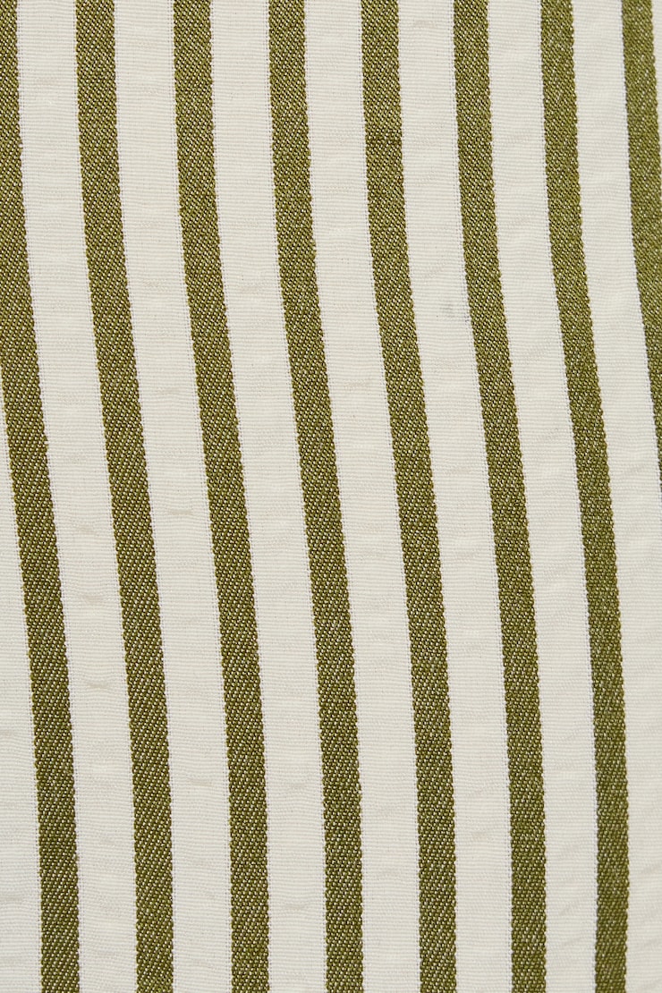Ruched Micro Top, White/Green Stripes, large
